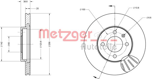 Bremsscheibe Vorderachse Metzger 6110026 von Metzger