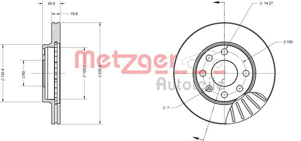 Bremsscheibe Vorderachse Metzger 6110038 von Metzger