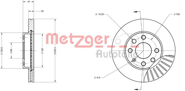 Bremsscheibe Vorderachse Metzger 6110054 von Metzger