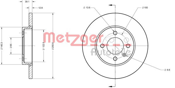 Bremsscheibe Vorderachse Metzger 6110056 von Metzger