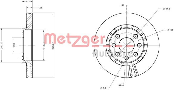 Bremsscheibe Vorderachse Metzger 6110062 von Metzger