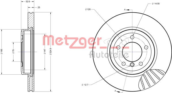 Bremsscheibe Vorderachse Metzger 6110172 von Metzger