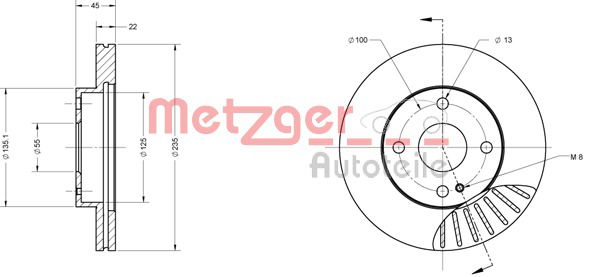 Bremsscheibe Vorderachse Metzger 6110202 von Metzger