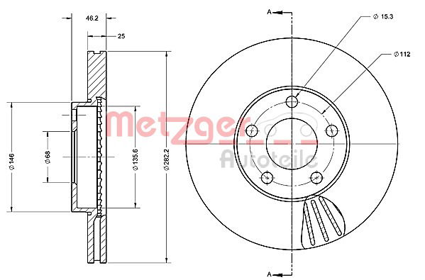 Bremsscheibe Vorderachse Metzger 6110231 von Metzger