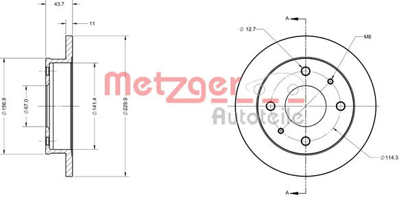 Bremsscheibe Vorderachse Metzger 6110429 von Metzger