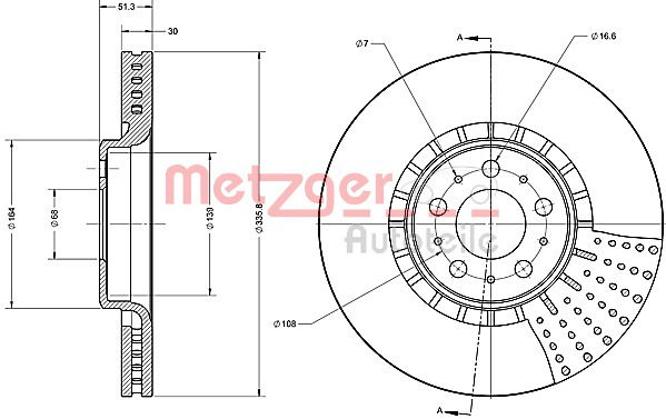 Bremsscheibe Vorderachse Metzger 6110559 von Metzger