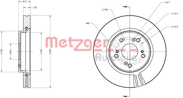 Bremsscheibe Vorderachse Metzger 6110584 von Metzger