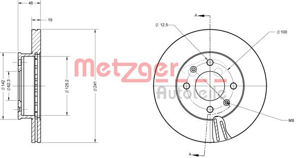 Bremsscheibe Vorderachse Metzger 6110626 von Metzger