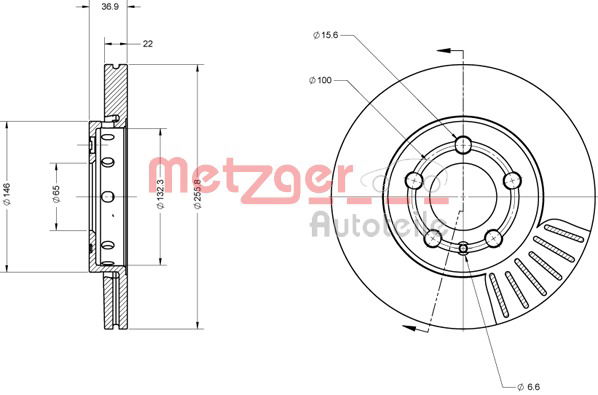 Bremsscheibe Vorderachse Metzger 6110627 von Metzger