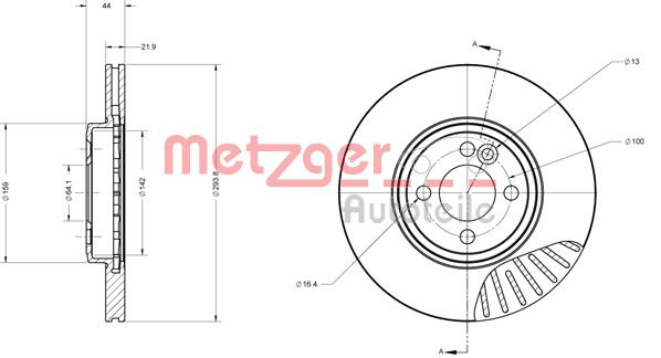 Bremsscheibe Vorderachse Metzger 6110634 von Metzger