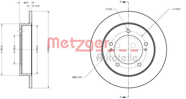 Bremsscheibe Vorderachse Metzger 6110685 von Metzger