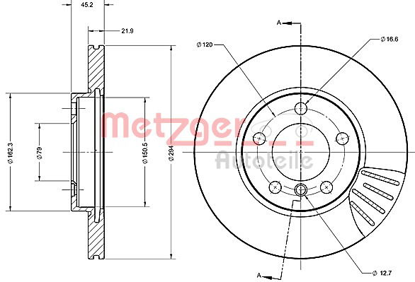 Bremsscheibe Vorderachse Metzger 6110692 von Metzger