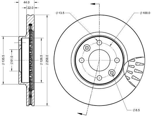 Bremsscheibe Vorderachse Metzger 6110727 von Metzger