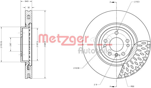 Bremsscheibe Vorderachse Metzger 6110757 von Metzger