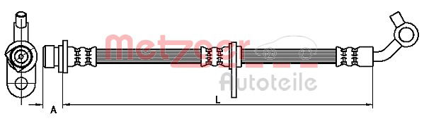 Bremsschlauch Hinterachse Metzger 4110499 von Metzger