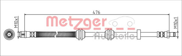 Bremsschlauch Hinterachse Metzger 4111788 von Metzger