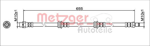 Bremsschlauch Hinterachse Metzger 4112064 von Metzger