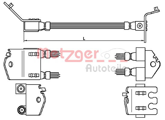 Bremsschlauch Hinterachse Metzger 4112543 von Metzger