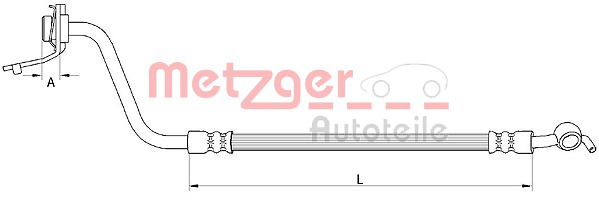 Bremsschlauch Hinterachse links Metzger 4111056 von Metzger