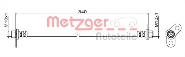 Bremsschlauch Hinterachse links innen Metzger 4111744 von Metzger