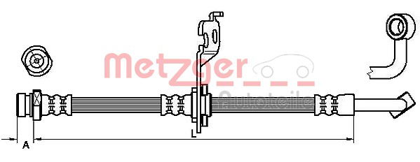 Bremsschlauch Hinterachse rechts Metzger 4110453 von Metzger