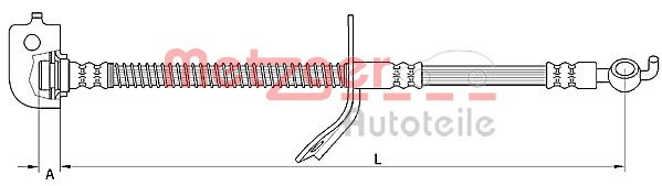 Bremsschlauch Vorderachse rechts Metzger 4110737 von Metzger