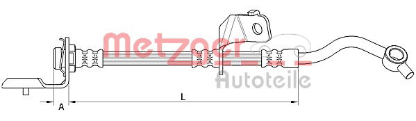 Bremsschlauch Vorderachse rechts Metzger 4110820 von Metzger