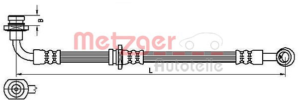 Bremsschlauch Vorderachse links Metzger 4110529 von Metzger