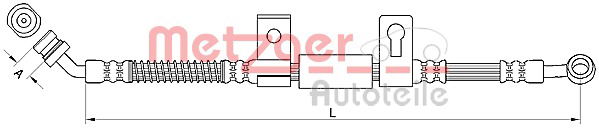 Bremsschlauch Vorderachse links Metzger 4110830 von Metzger