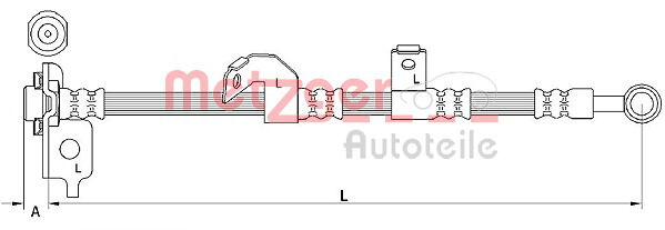 Bremsschlauch Vorderachse links Metzger 4110840 von Metzger