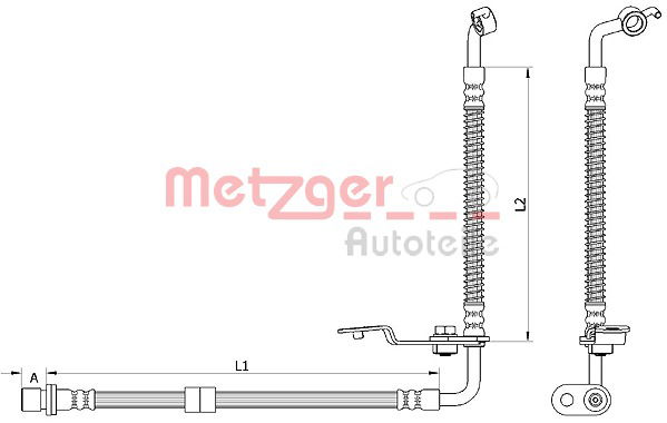 Bremsschlauch Vorderachse links Metzger 4110879 von Metzger