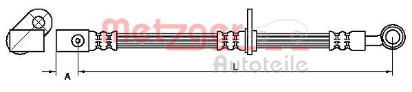 Bremsschlauch Vorderachse links Metzger 4111071 von Metzger