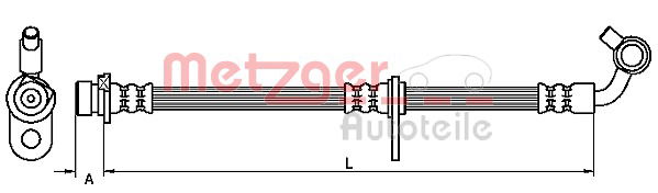 Bremsschlauch Vorderachse links Metzger 4111079 von Metzger