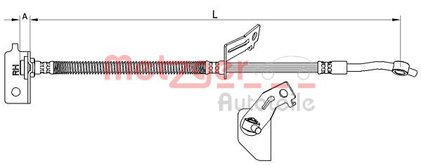 Bremsschlauch Vorderachse links Metzger 4111457 von Metzger