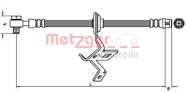 Bremsschlauch Vorderachse links Metzger 4116209 von Metzger