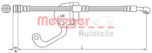 Bremsschlauch Vorderachse links Metzger 4116228 von Metzger