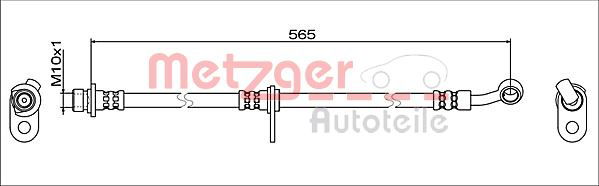 Bremsschlauch Vorderachse links Metzger 4119373 von Metzger