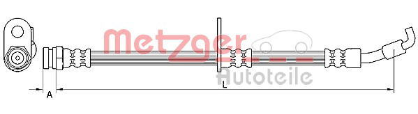 Bremsschlauch Vorderachse rechts Metzger 4110875 von Metzger