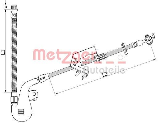 Bremsschlauch Vorderachse rechts Metzger 4110928 von Metzger