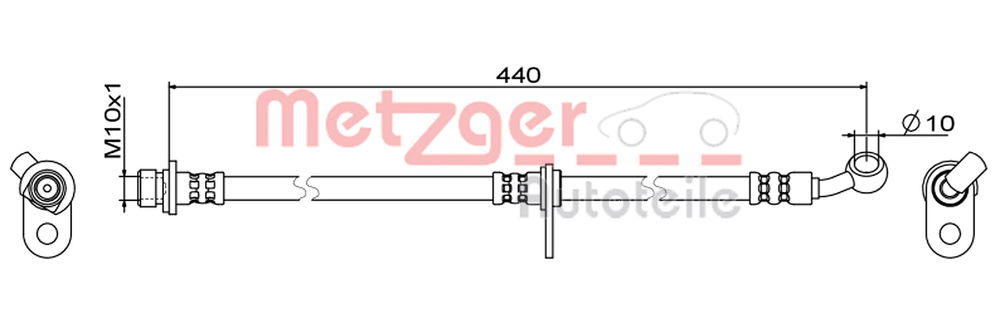 Bremsschlauch Vorderachse rechts Metzger 4111846 von Metzger