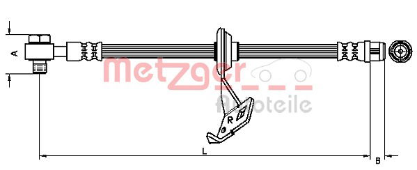 Bremsschlauch Vorderachse rechts Metzger 4116207 von Metzger