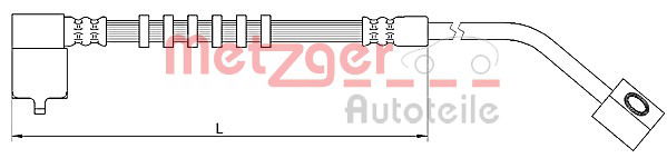 Bremsschlauch Vorderachse links Metzger 4110686 von Metzger