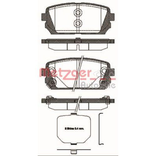Metzger 1303.02 Bremsbelagsatz, Scheibenbremse von Metzger