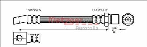 Metzger 4112812 Bremsschlauch von Metzger