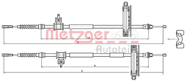 Seilzug, Feststellbremse hinten Metzger 10.5359 von Metzger