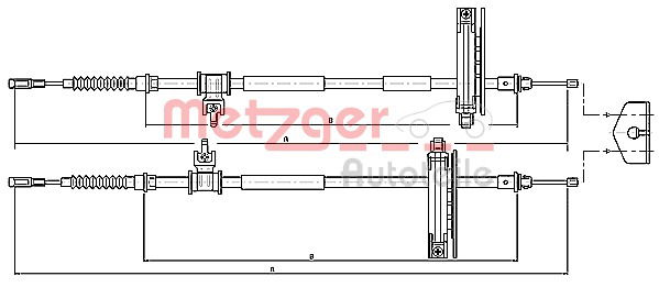 Seilzug, Feststellbremse hinten Metzger 10.5362 von Metzger