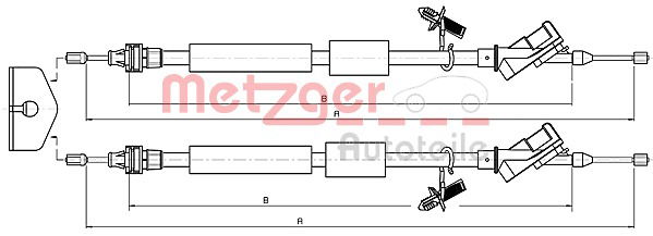 Seilzug, Feststellbremse hinten Metzger 10.5371 von Metzger