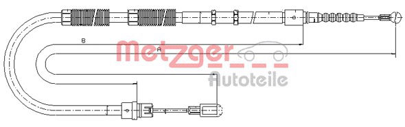 Seilzug, Feststellbremse hinten Metzger 10.7535 von Metzger