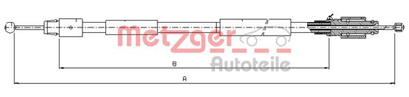 Seilzug, Feststellbremse hinten Metzger 10.7630 von Metzger