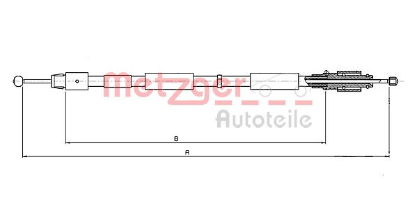 Seilzug, Feststellbremse hinten Metzger 10.7634 von Metzger